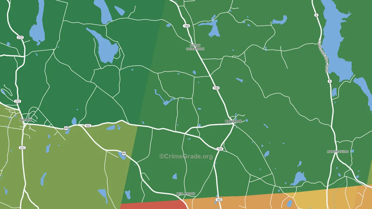 Colebrook, CT Map of Theft Rates