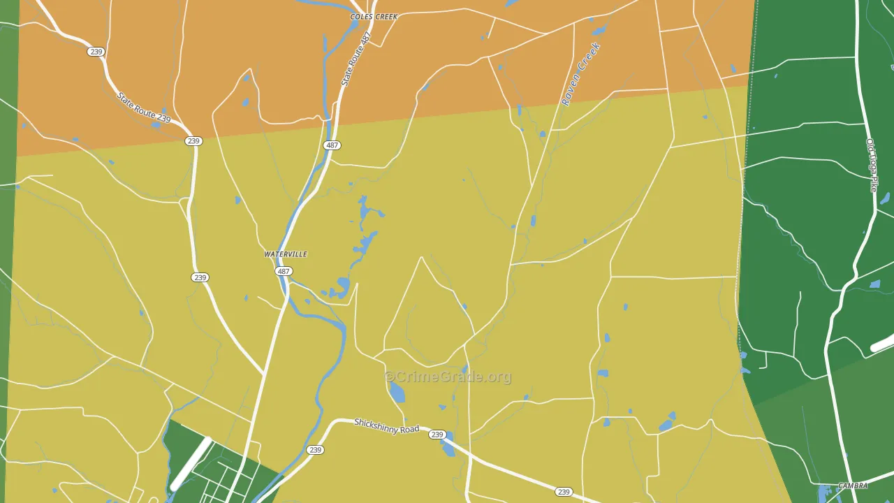 Coles Creek, PA Map of Theft Rates