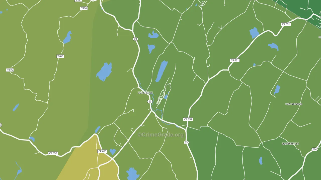 Colesville, NJ Map of Theft Rates