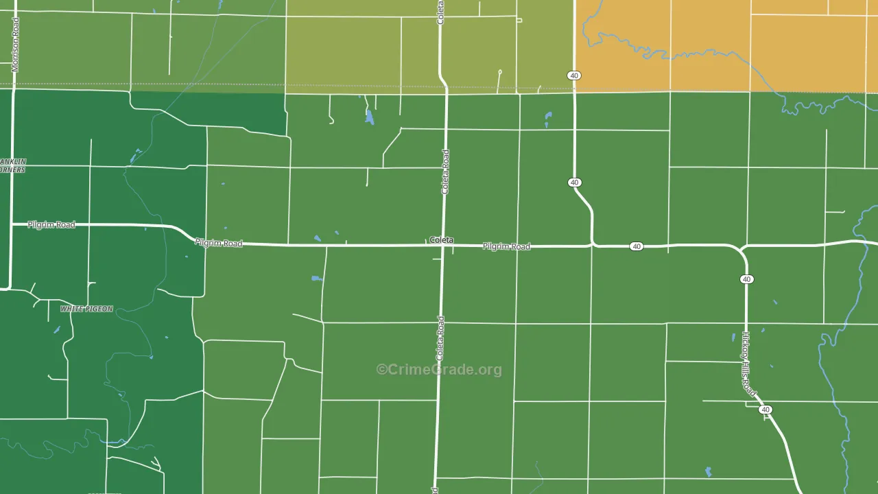 Coleta, IL Map of Theft Rates