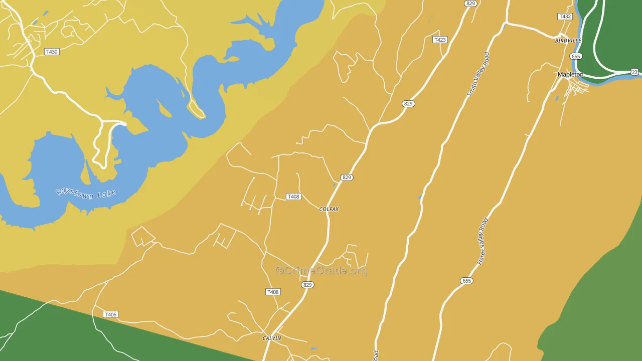 Colfax, PA Map of Theft Rates