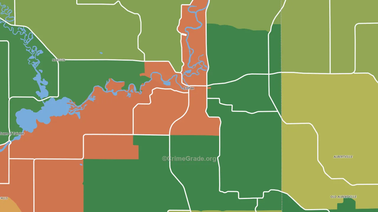 Colfax, WI Map of Theft Rates