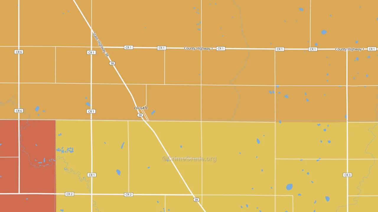 Colgate, ND Map of Theft Rates