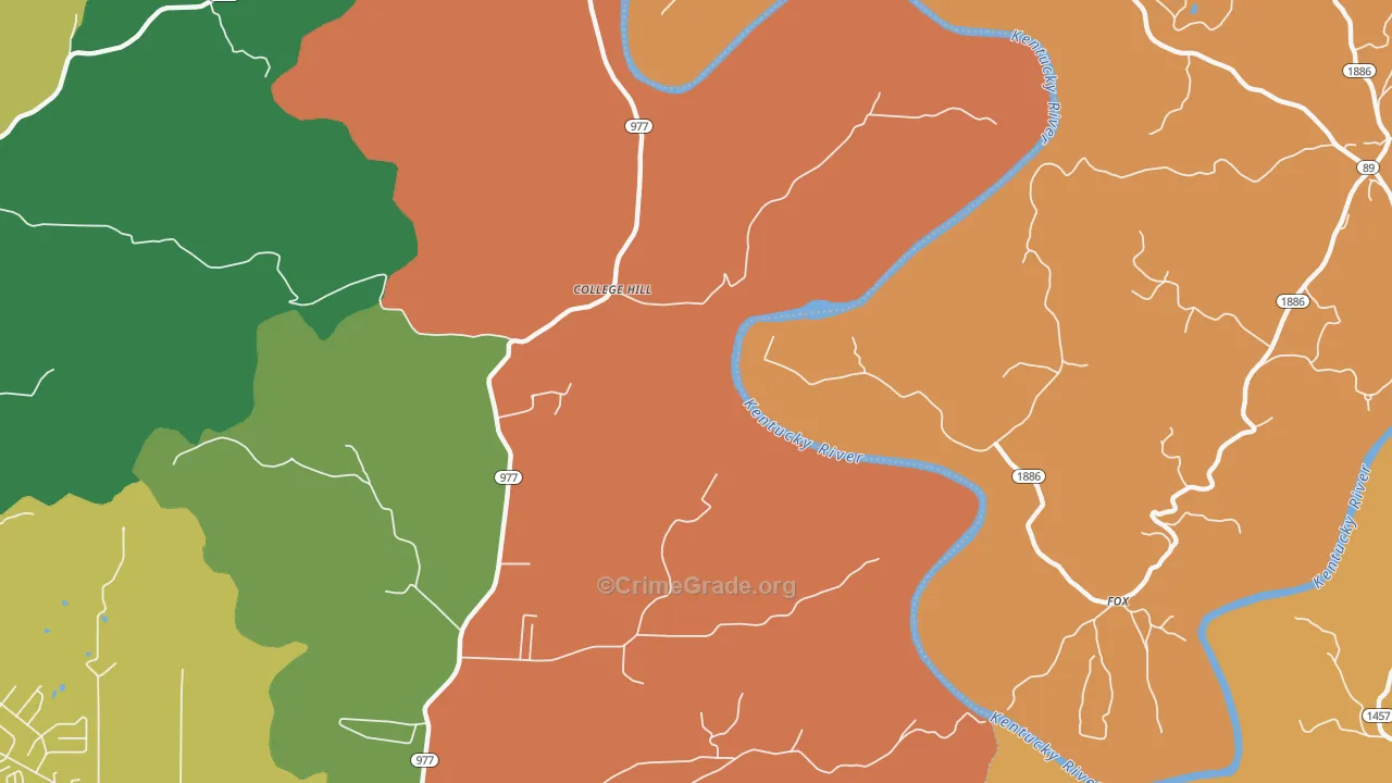 College Hill, KY Map of Theft Rates