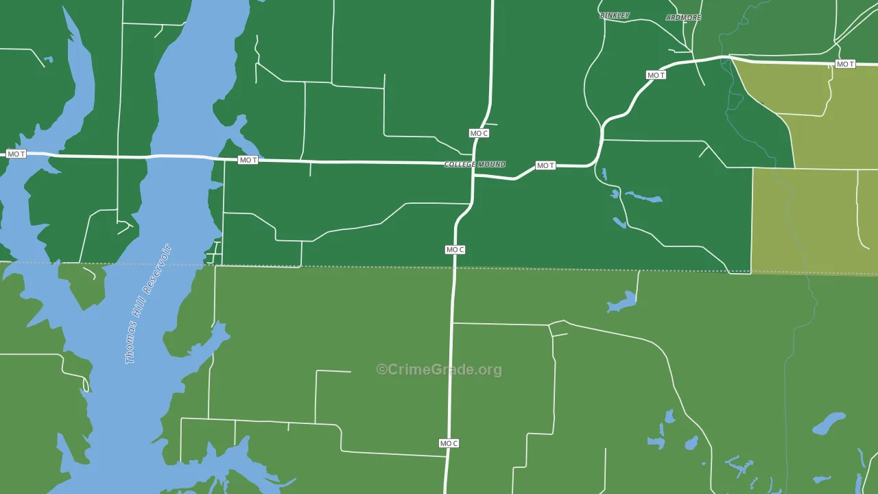 College Mound, MO Map of Theft Rates