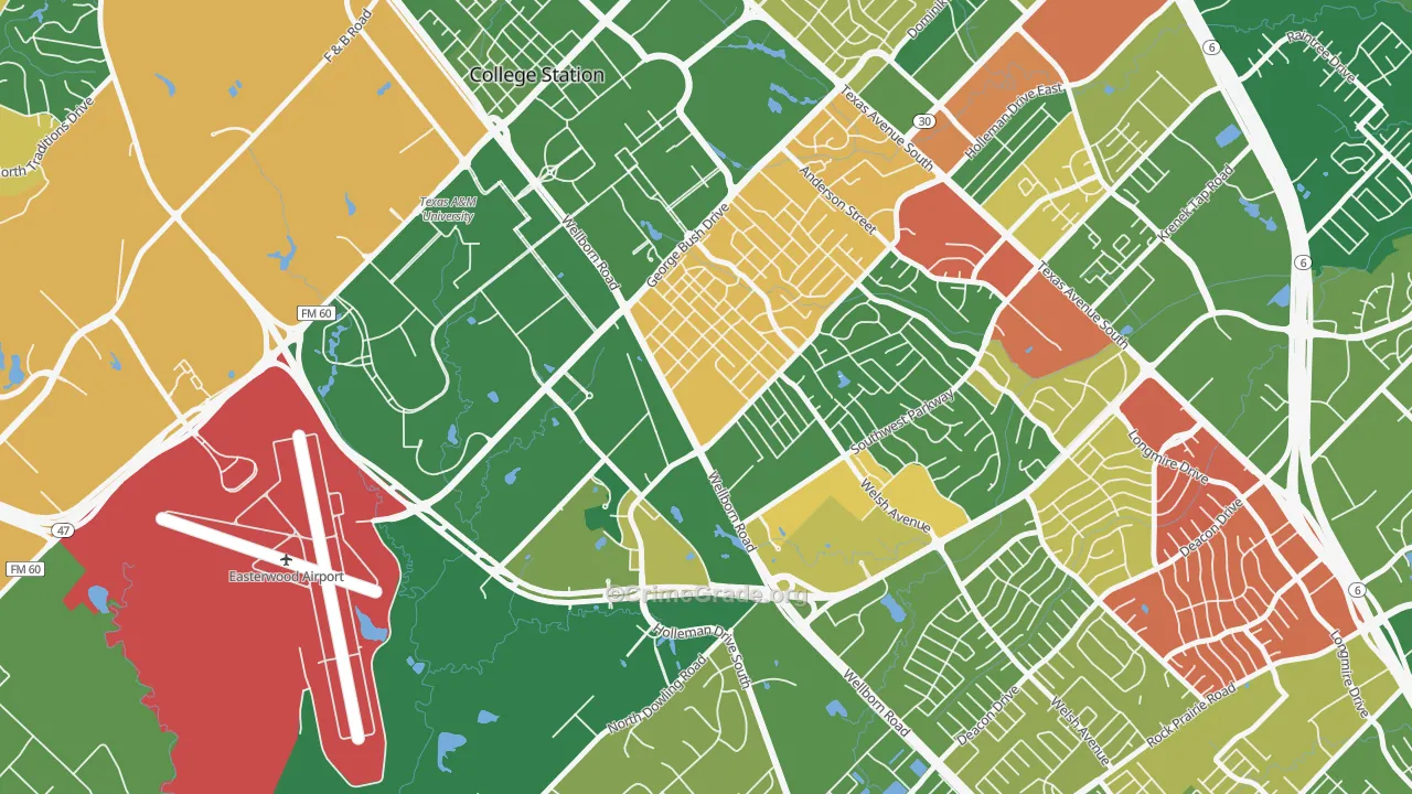 College Park, College Station, TX Map of Theft Rates