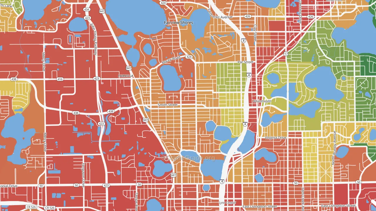 College Park, Orlando, FL Map of Theft Rates