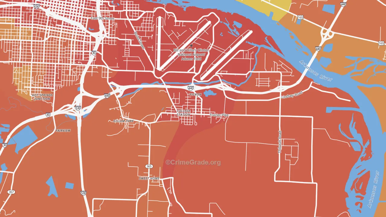 College Station, AR Map of Theft Rates