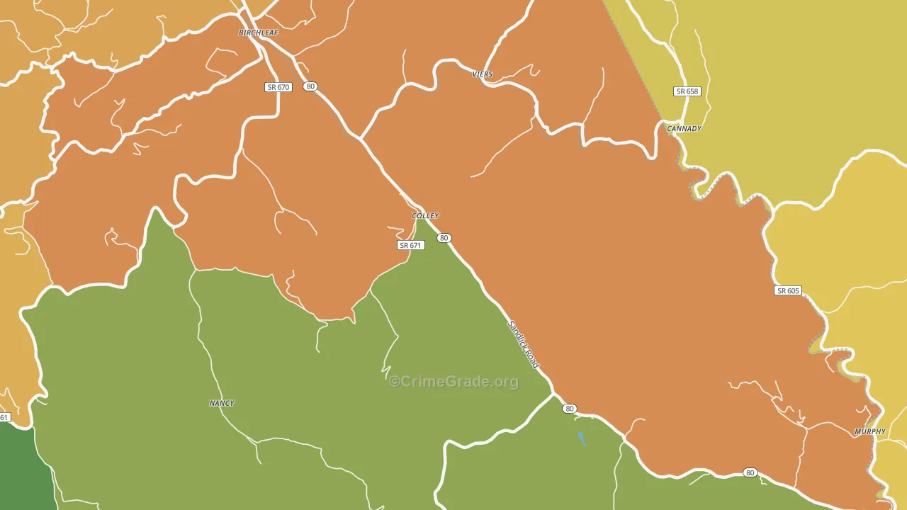Colley, VA Map of Theft Rates