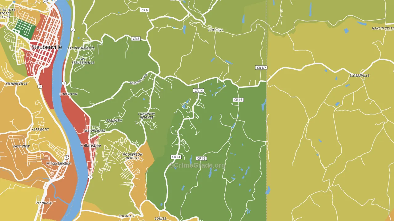 Colliers, WV Map of Theft Rates