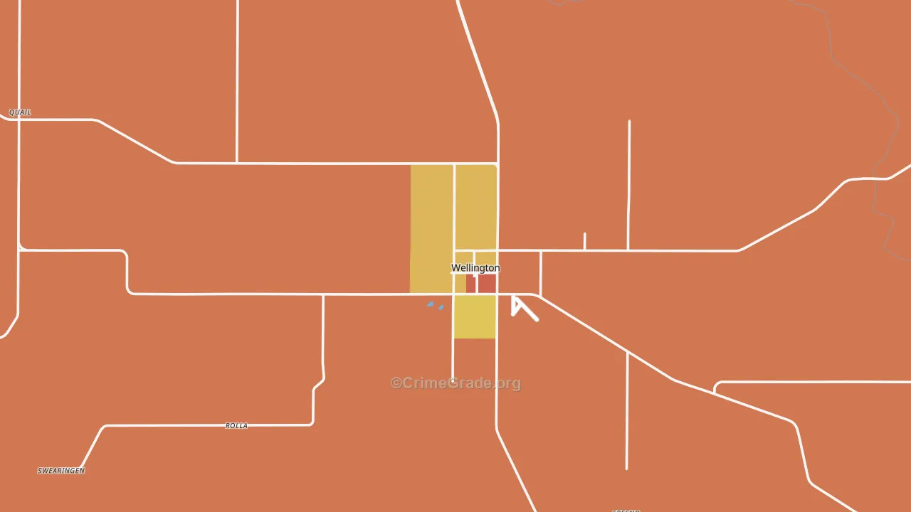 Collingsworth County, TX Map of Theft Rates