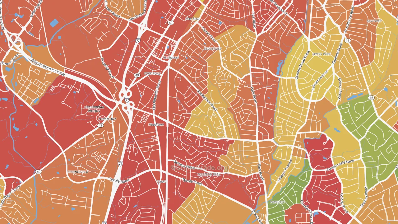 Collingwood, Charlotte, NC Map of Theft Rates