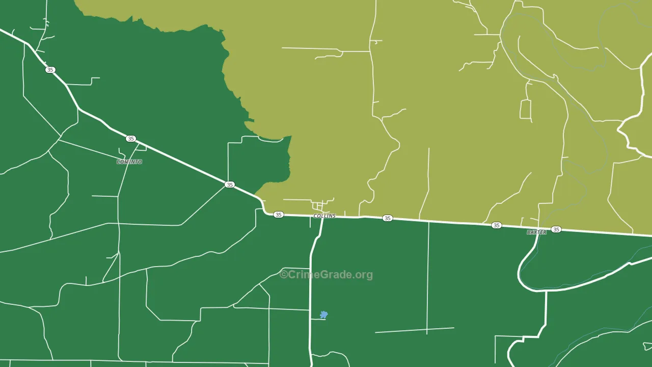 Collins, AR Map of Theft Rates