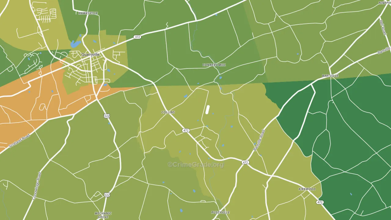 Collins, PA Map of Theft Rates