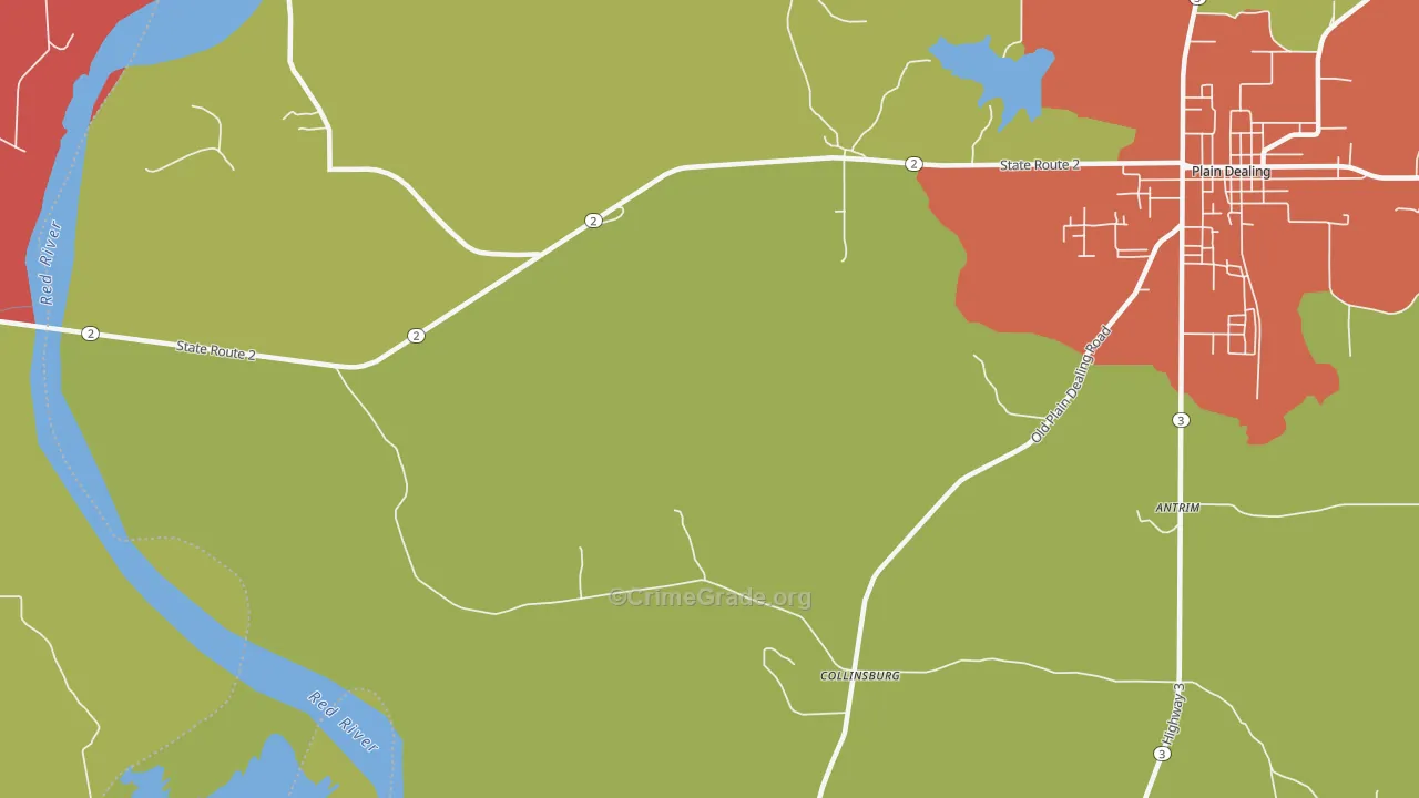 Collinsburg, LA Map of Theft Rates