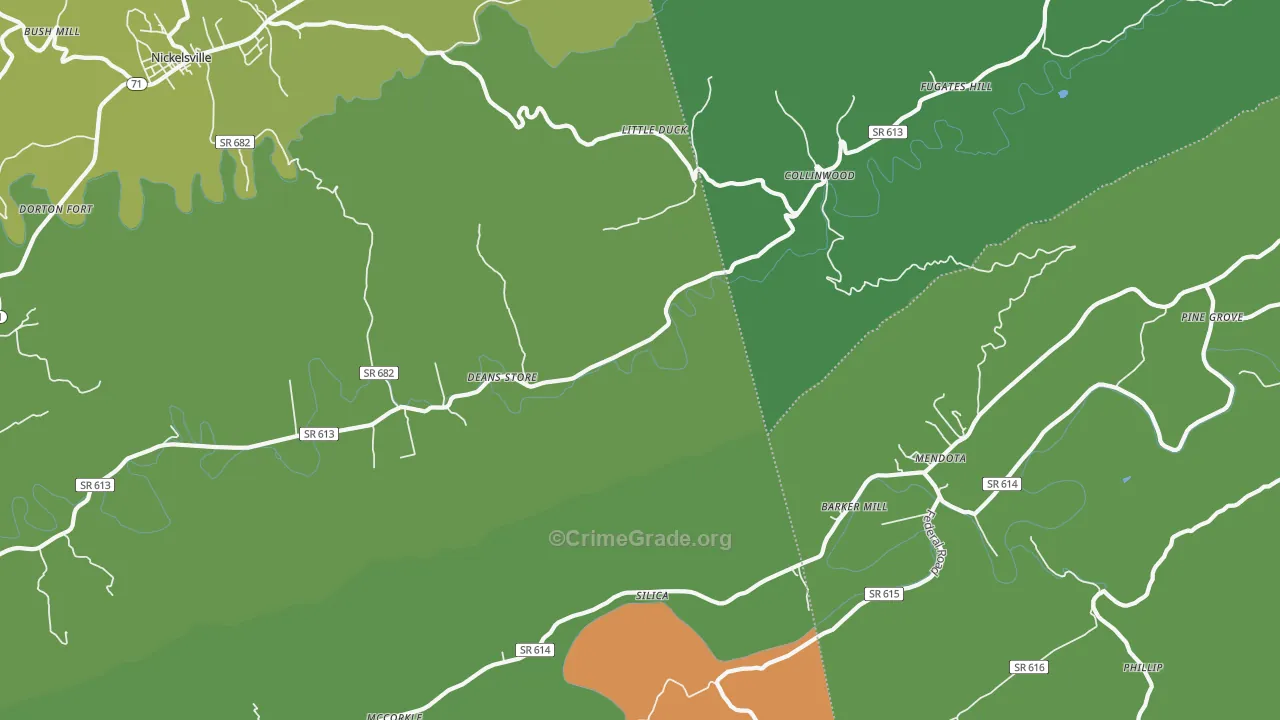 Collinwood, VA Map of Theft Rates