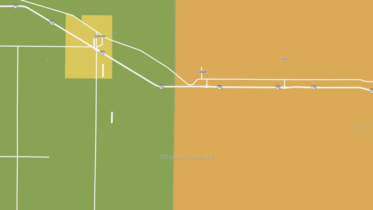 Collyer, KS Map of Theft Rates