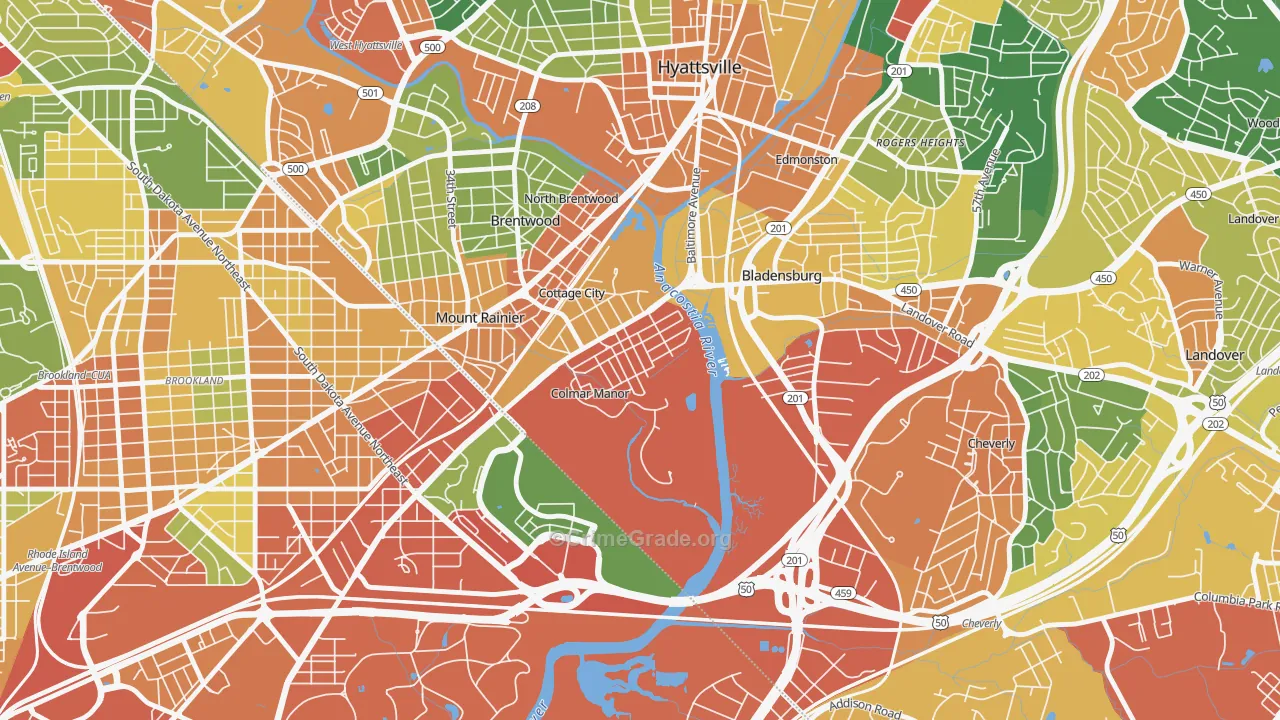 Colmar Manor, MD Map of Theft Rates
