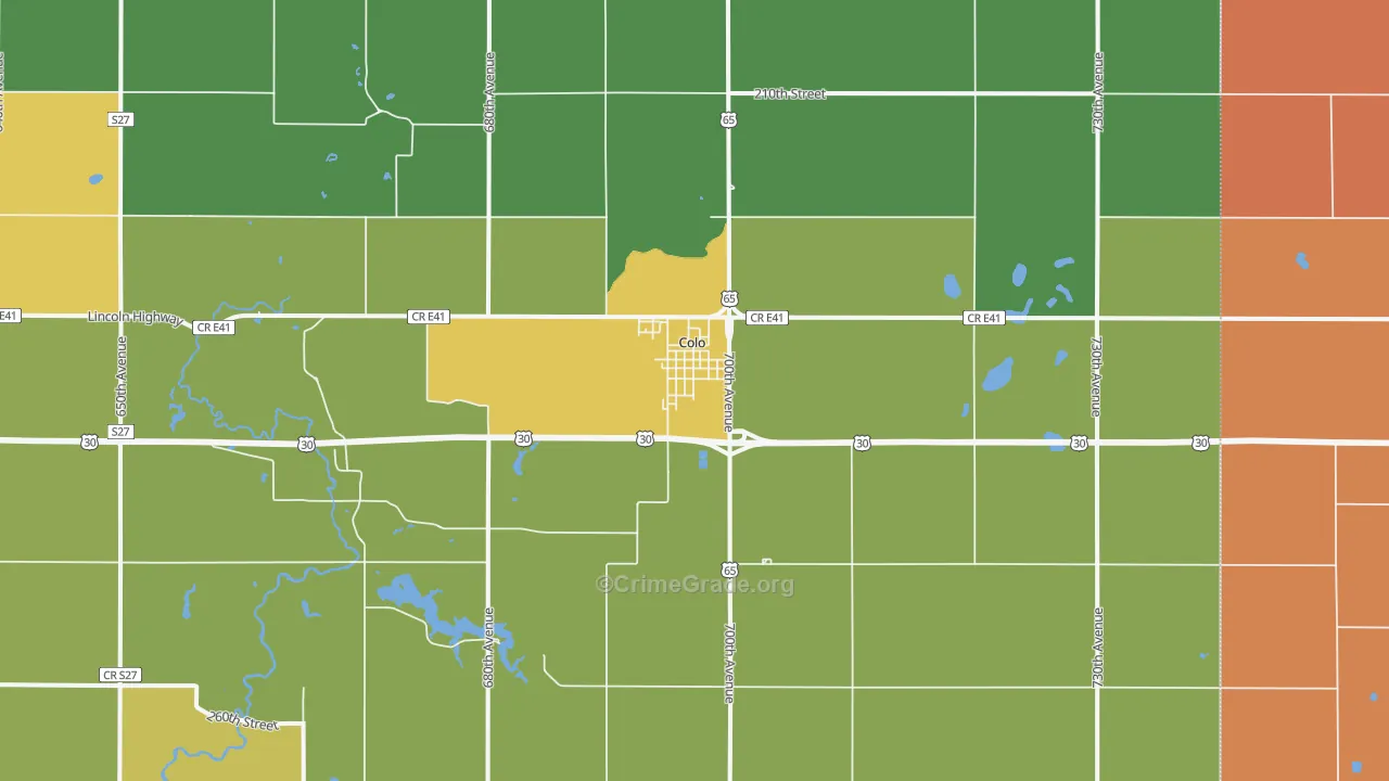 Colo, IA Map of Theft Rates