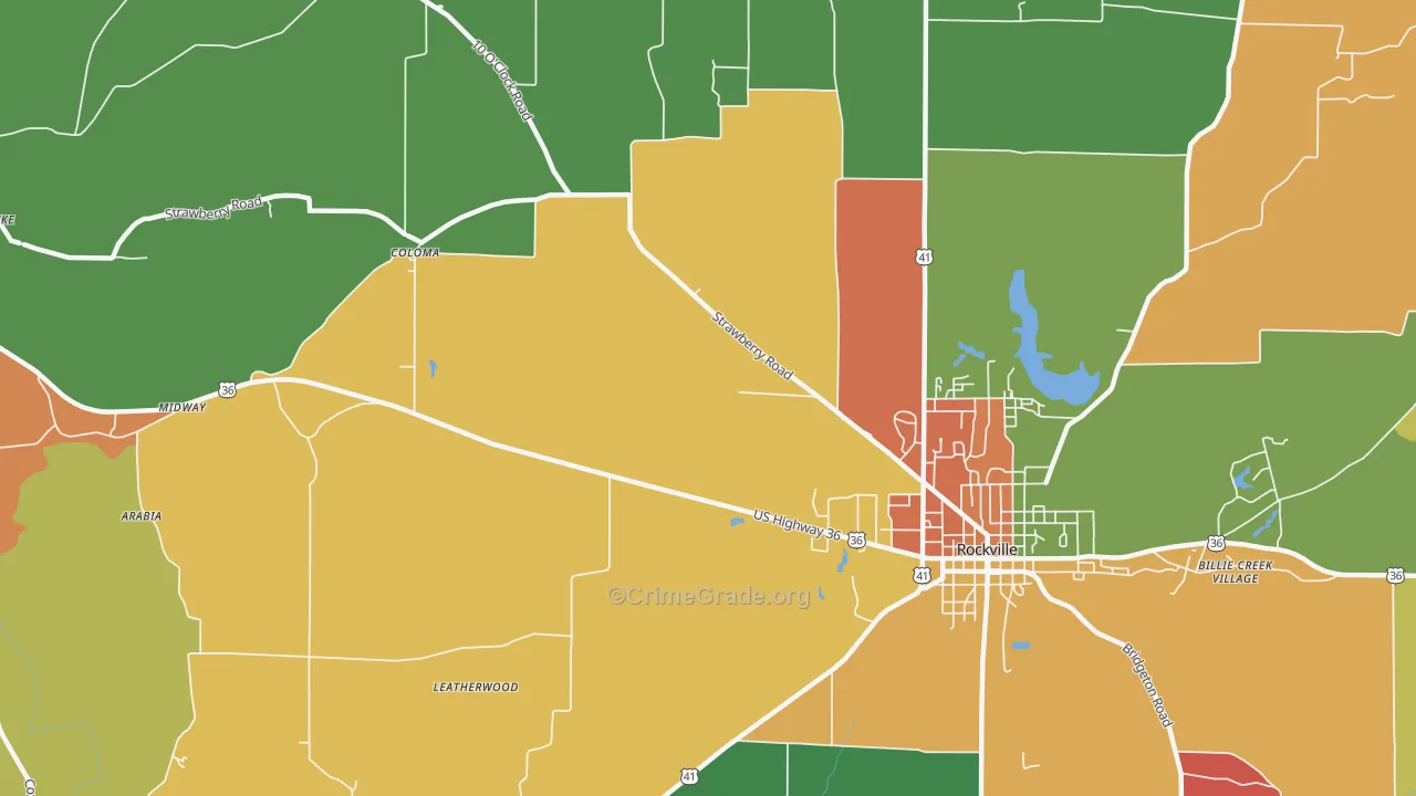 Coloma, IN Map of Theft Rates