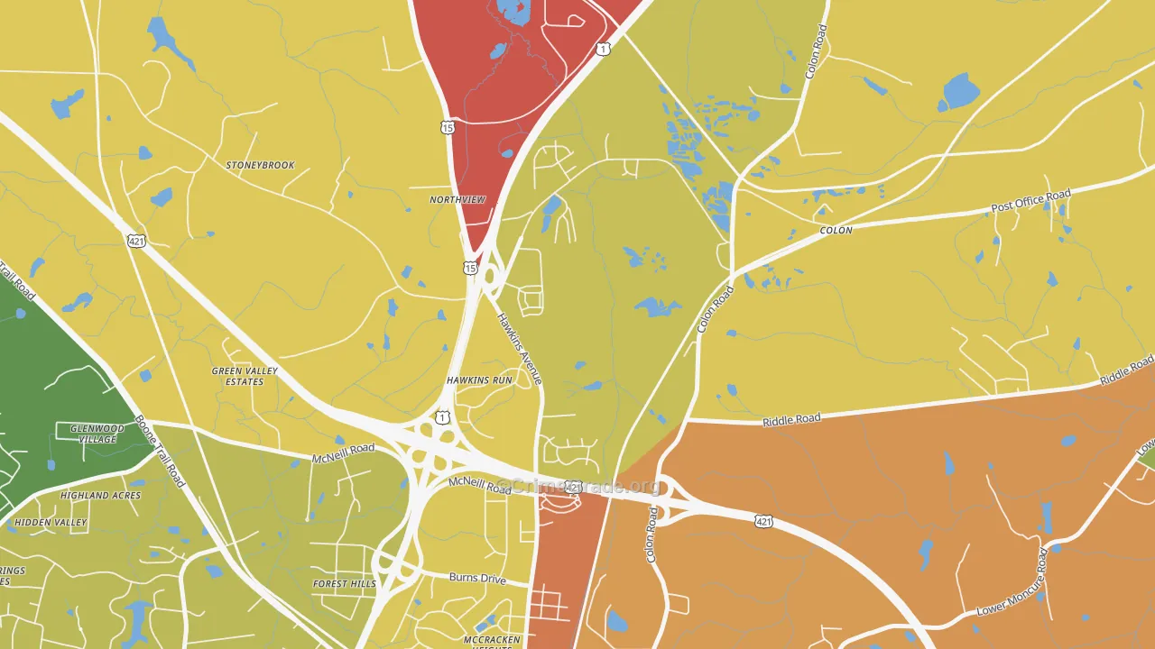 Colon, NC Map of Theft Rates