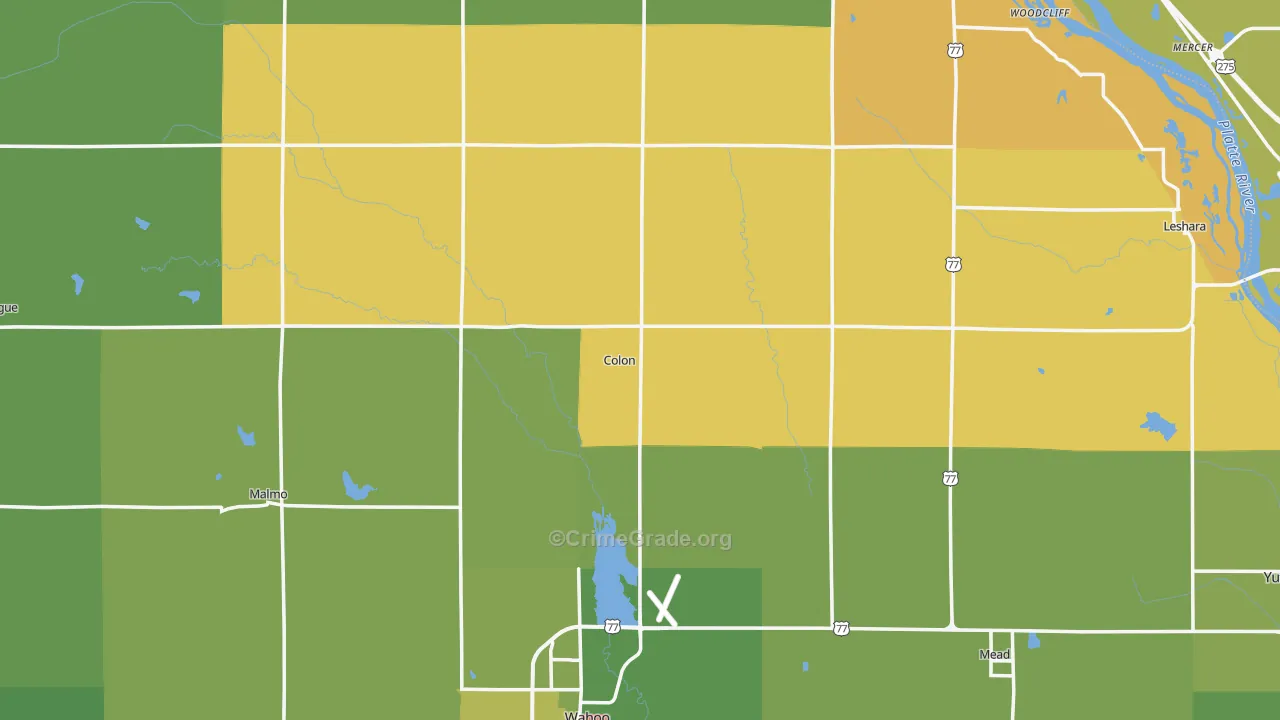 Colon, NE Map of Theft Rates