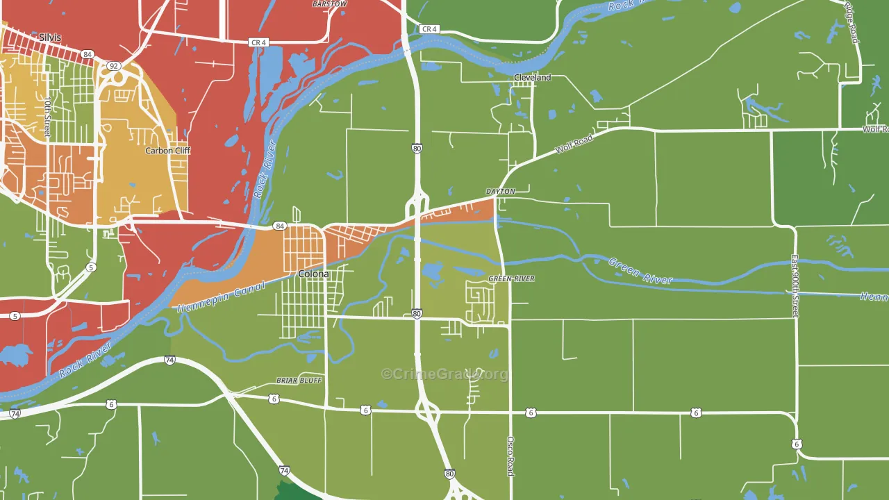 Colona, IL Map of Theft Rates