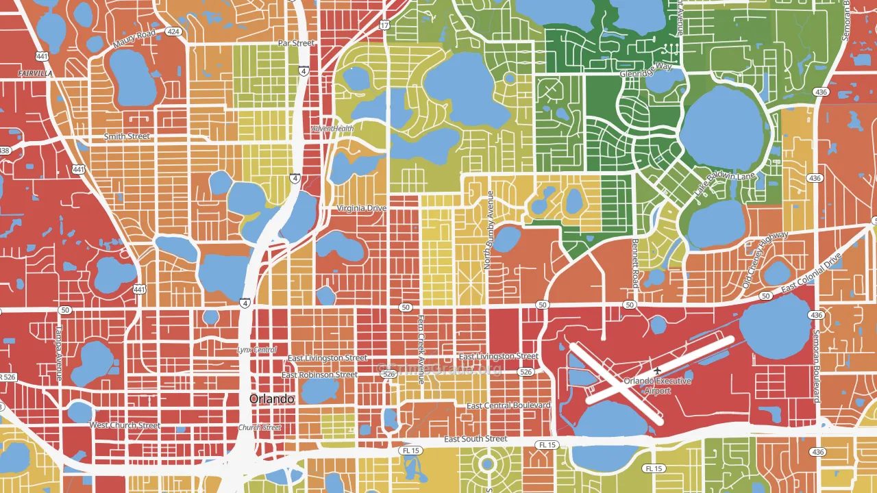 Colonicaltown North, Orlando, FL Map of Theft Rates
