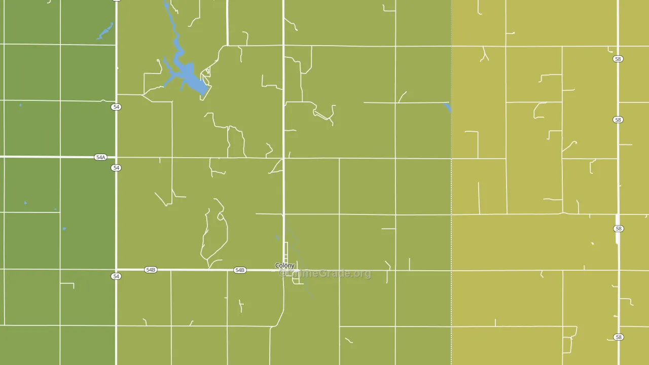 Colony, OK Map of Theft Rates