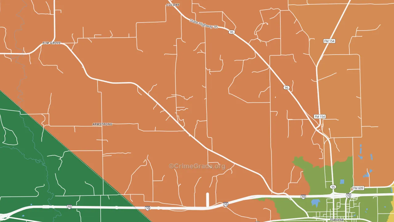 Colony, TX Map of Theft Rates