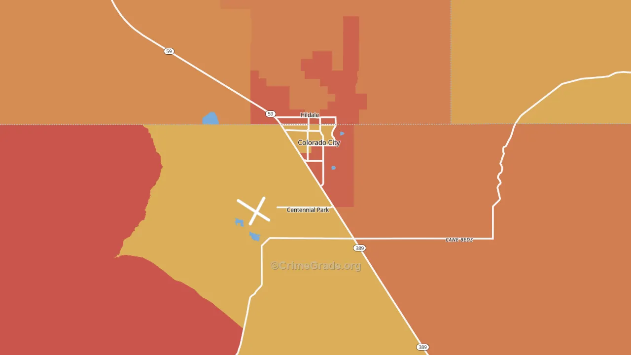 Colorado City, AZ Map of Theft Rates