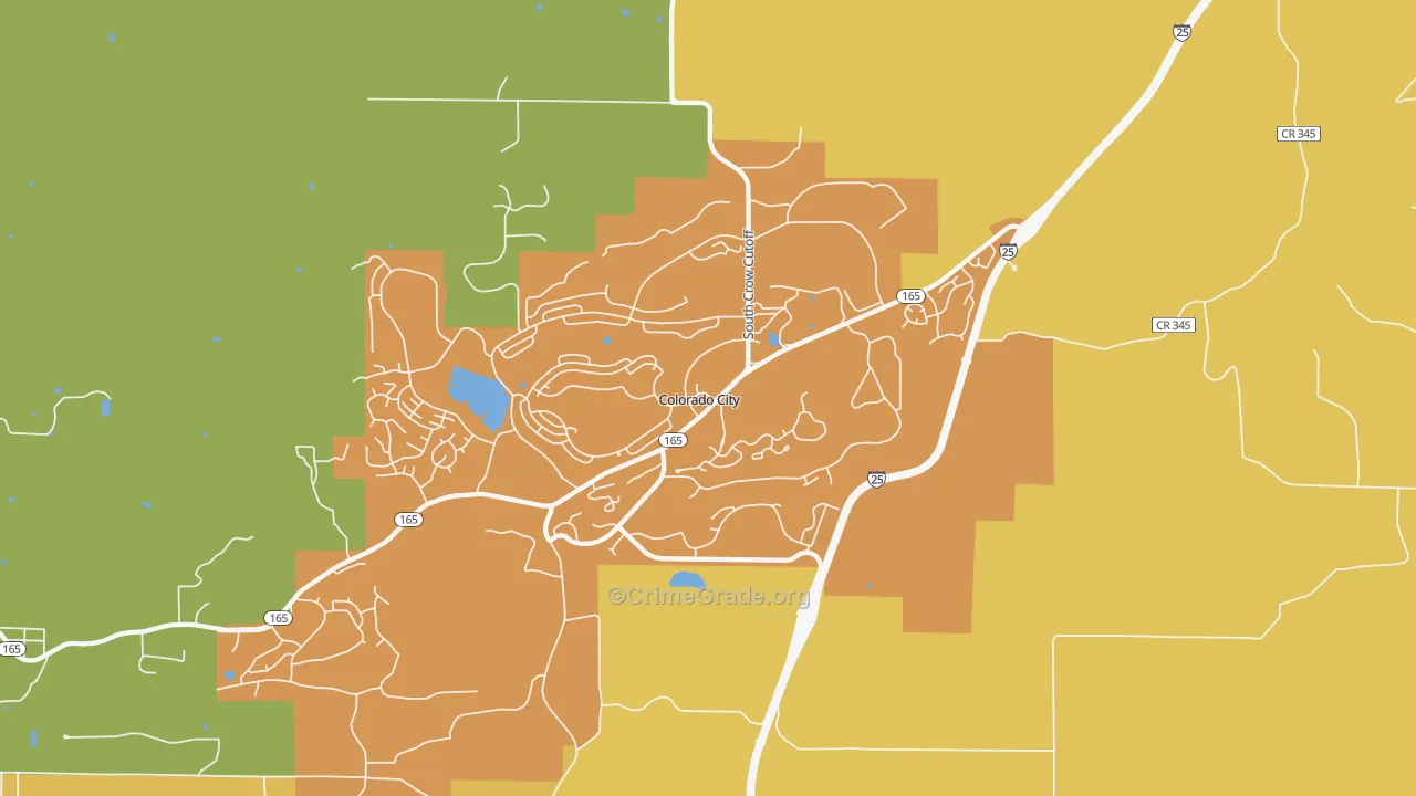 Colorado City, CO Map of Theft Rates