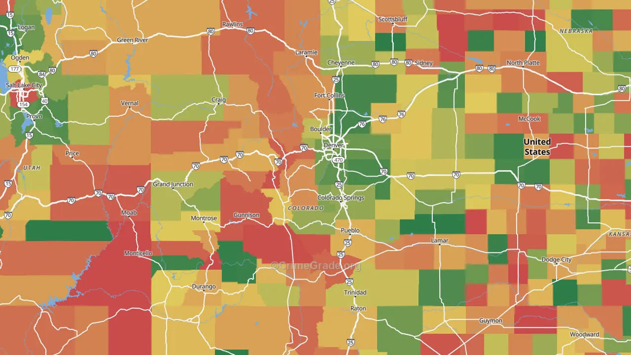 Colorado Map of Theft Rates