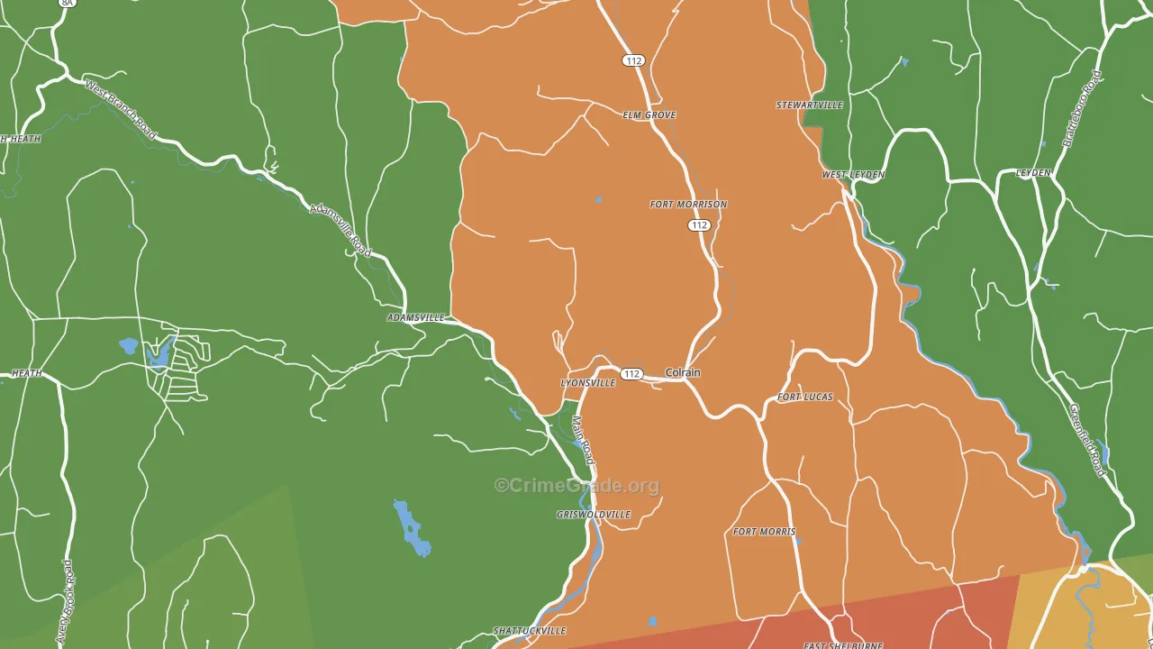 Colrain, MA Map of Theft Rates