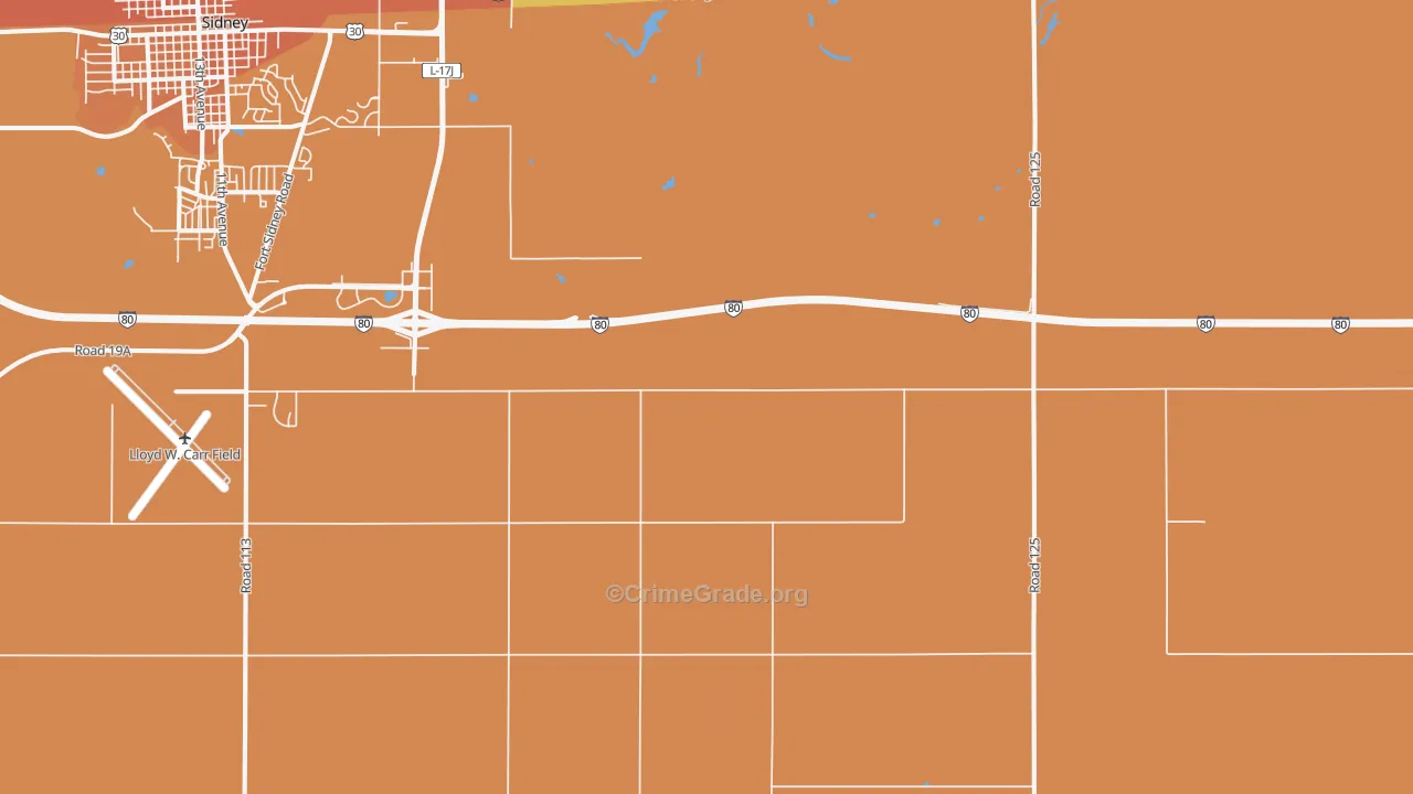 Colton, NE Map of Theft Rates