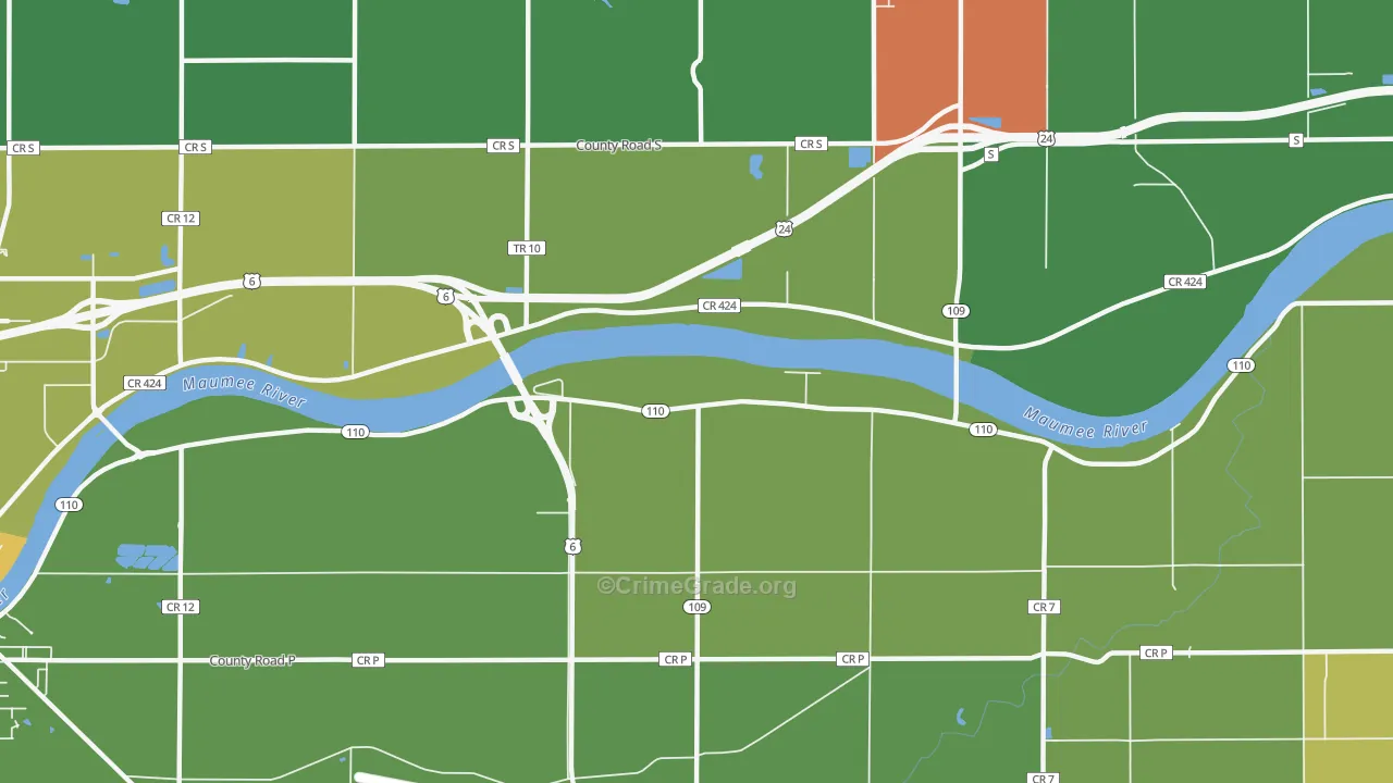 Colton, OH Map of Theft Rates