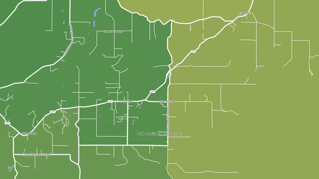 Colton, OR Map of Theft Rates