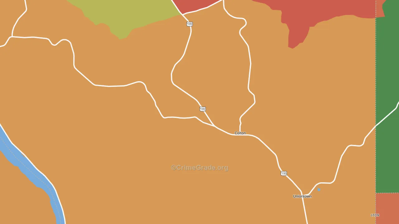Colton, WA Map of Theft Rates