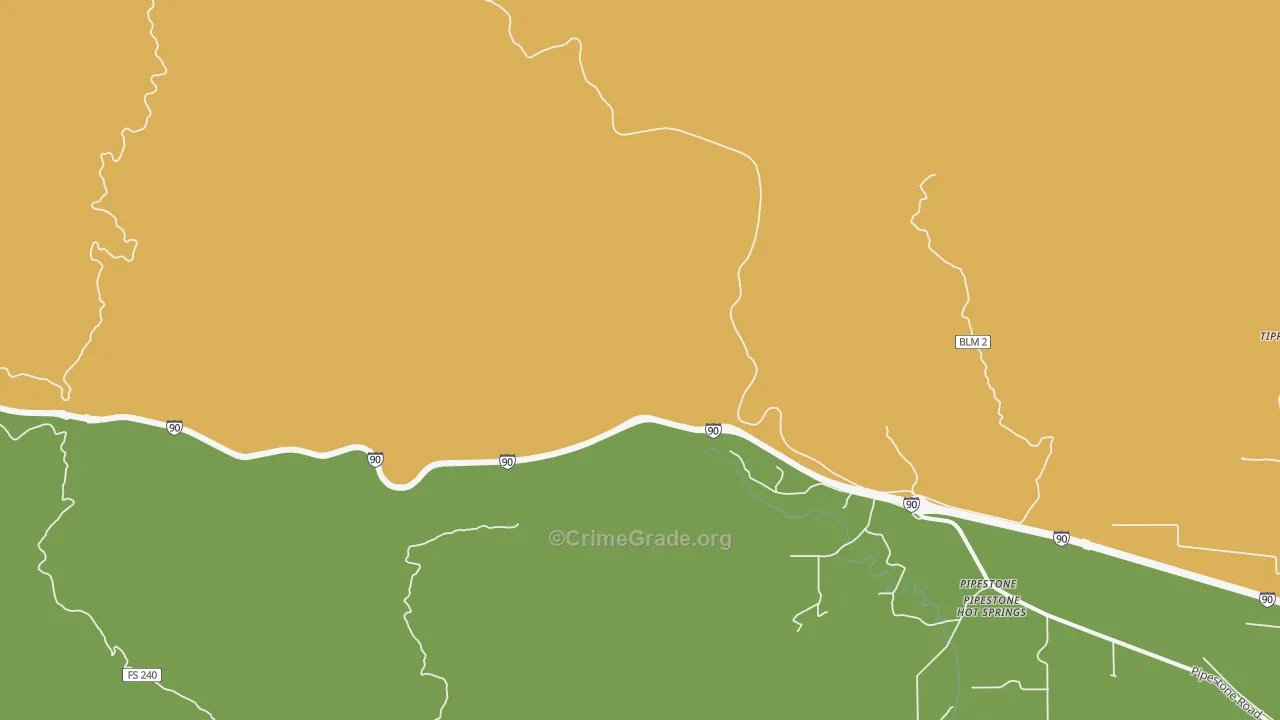 Columbia Gardens, MT Map of Theft Rates