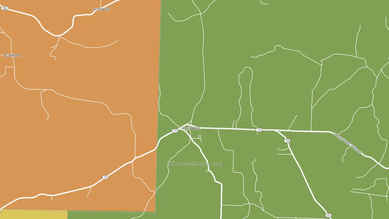 Columbus, AR Map of Theft Rates