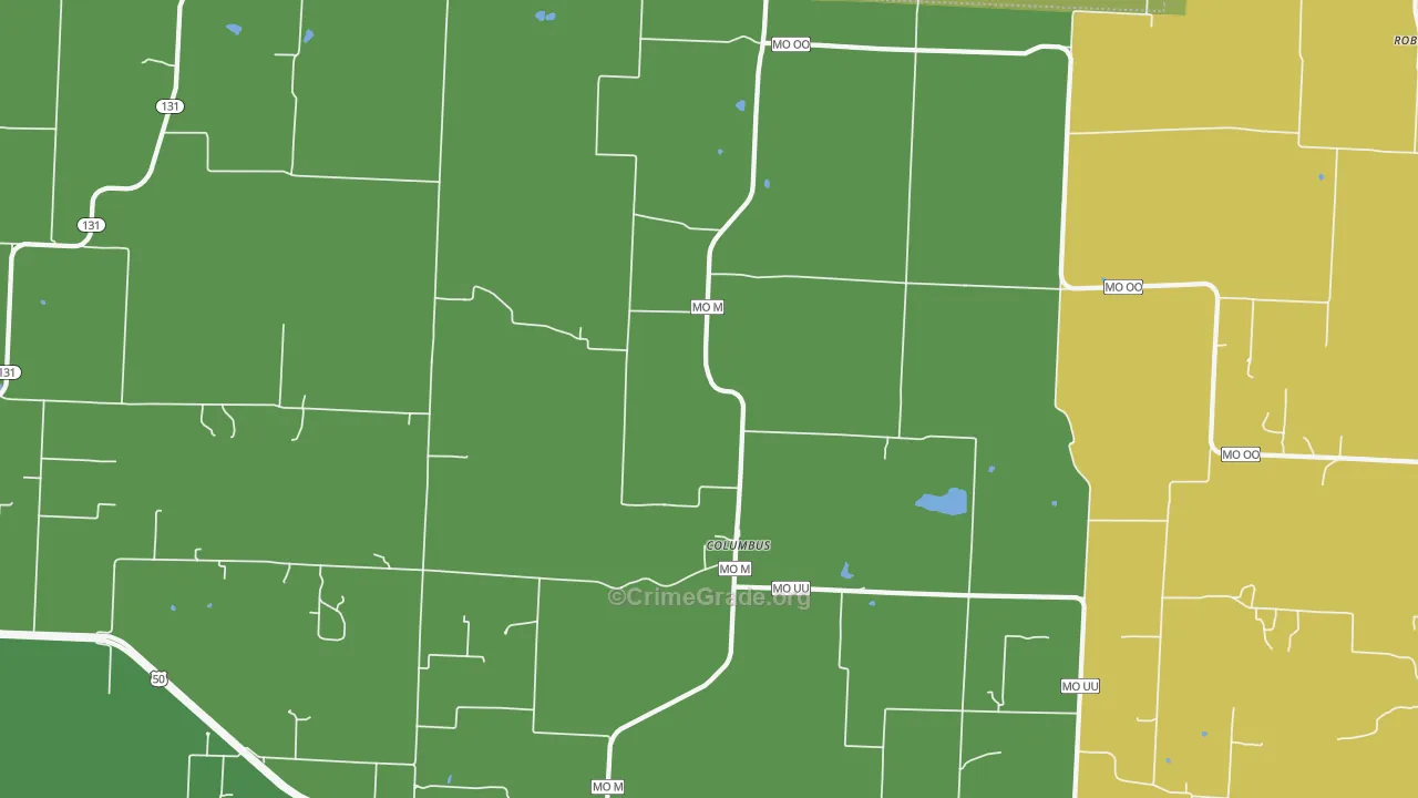 Columbus, MO Map of Theft Rates