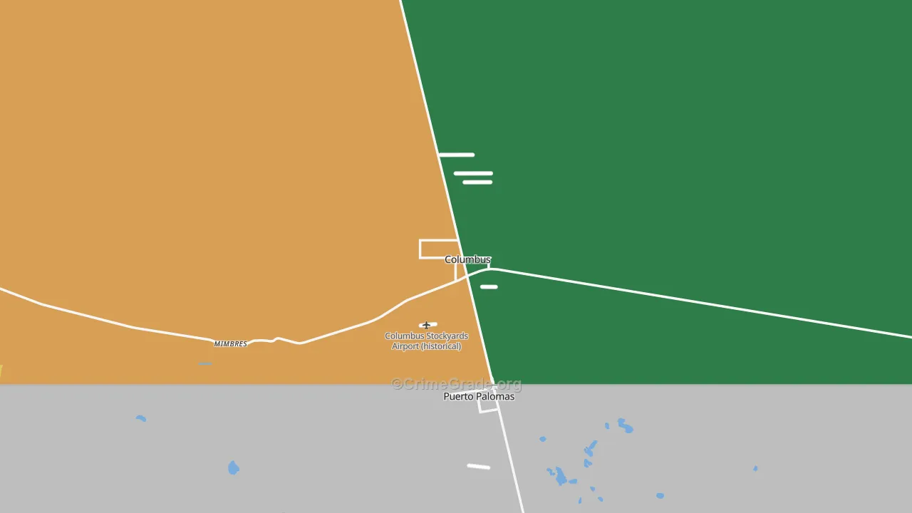 Columbus, NM Map of Theft Rates