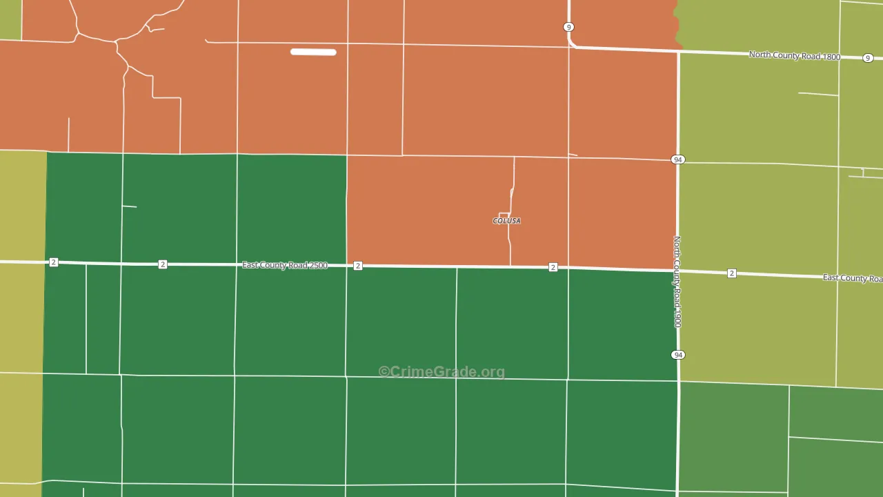 Colusa, IL Map of Theft Rates