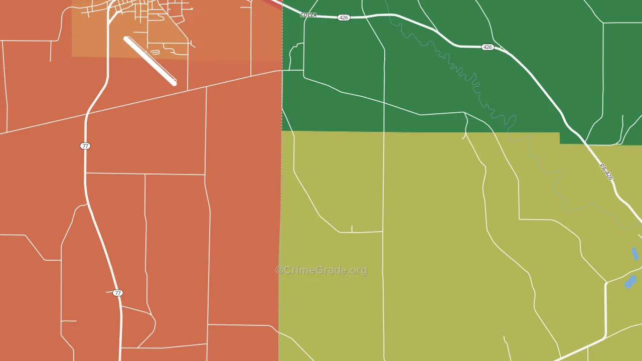 Colza, PA Map of Theft Rates