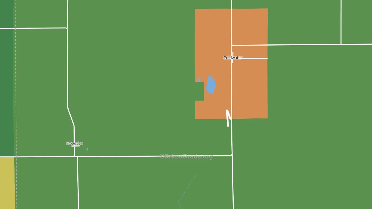 Comanche County, KS Map of Theft Rates