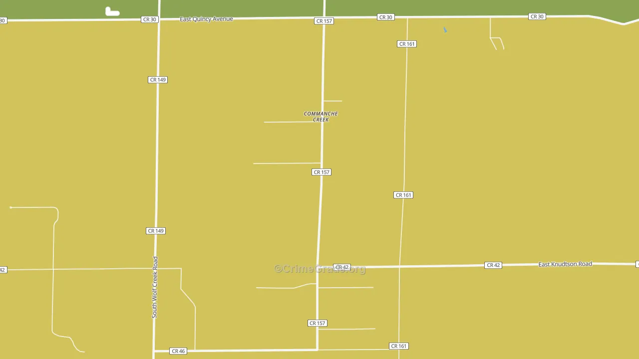 Comanche Creek, CO Map of Theft Rates