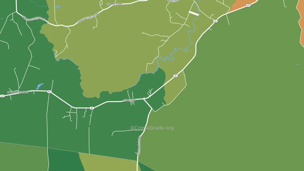 Comfort, NC Map of Theft Rates