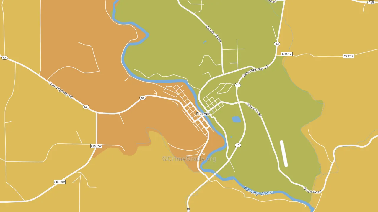 Communia, IA Map of Theft Rates