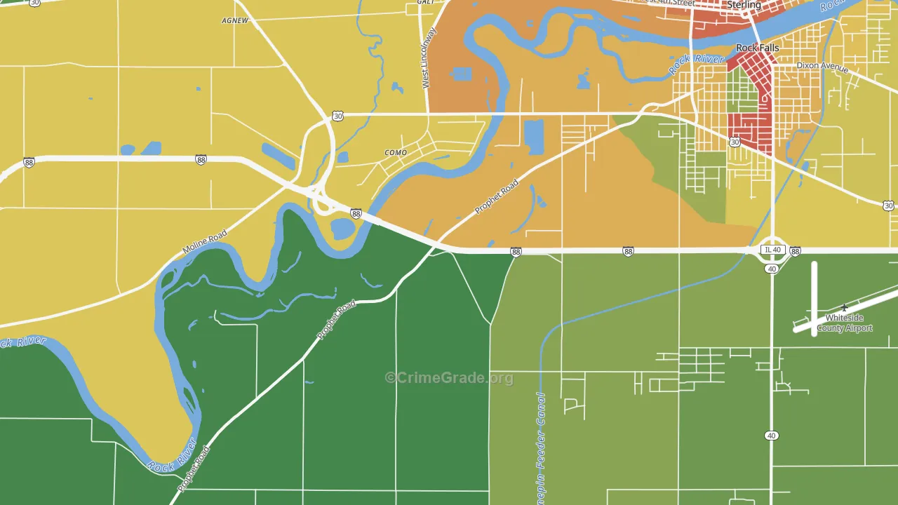 Como, IL Map of Theft Rates