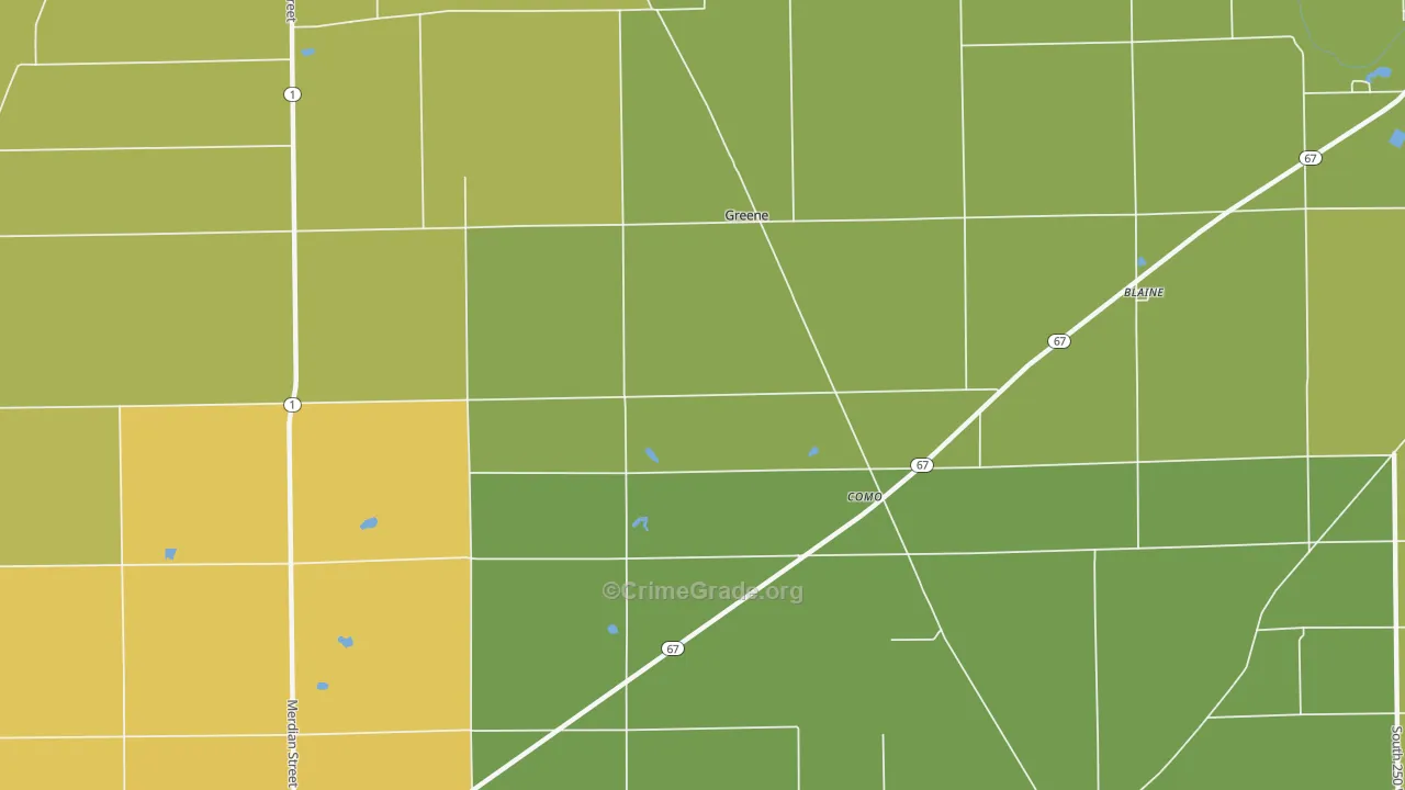 Como, IN Map of Theft Rates